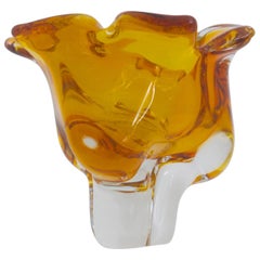 Czech Republic Glass Bowl by Josef Hospodka for Chribska Amber, Late 1950s