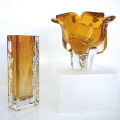 Czech Republic Glass Bowl by Josef Hospodka for Chribska Amber, Late 1950s