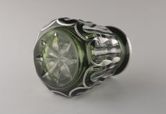Czech Republic Vase Glass and Silver