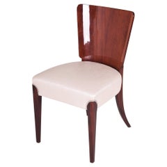 Czech Restored Mahogany Art Deco Chair Designed by Jindrich Halabala, 1940-1949