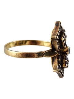 Czech Reupublic .900 Silver Gold Gilt Garnet Bohemian Ring Size 9.75 #20098