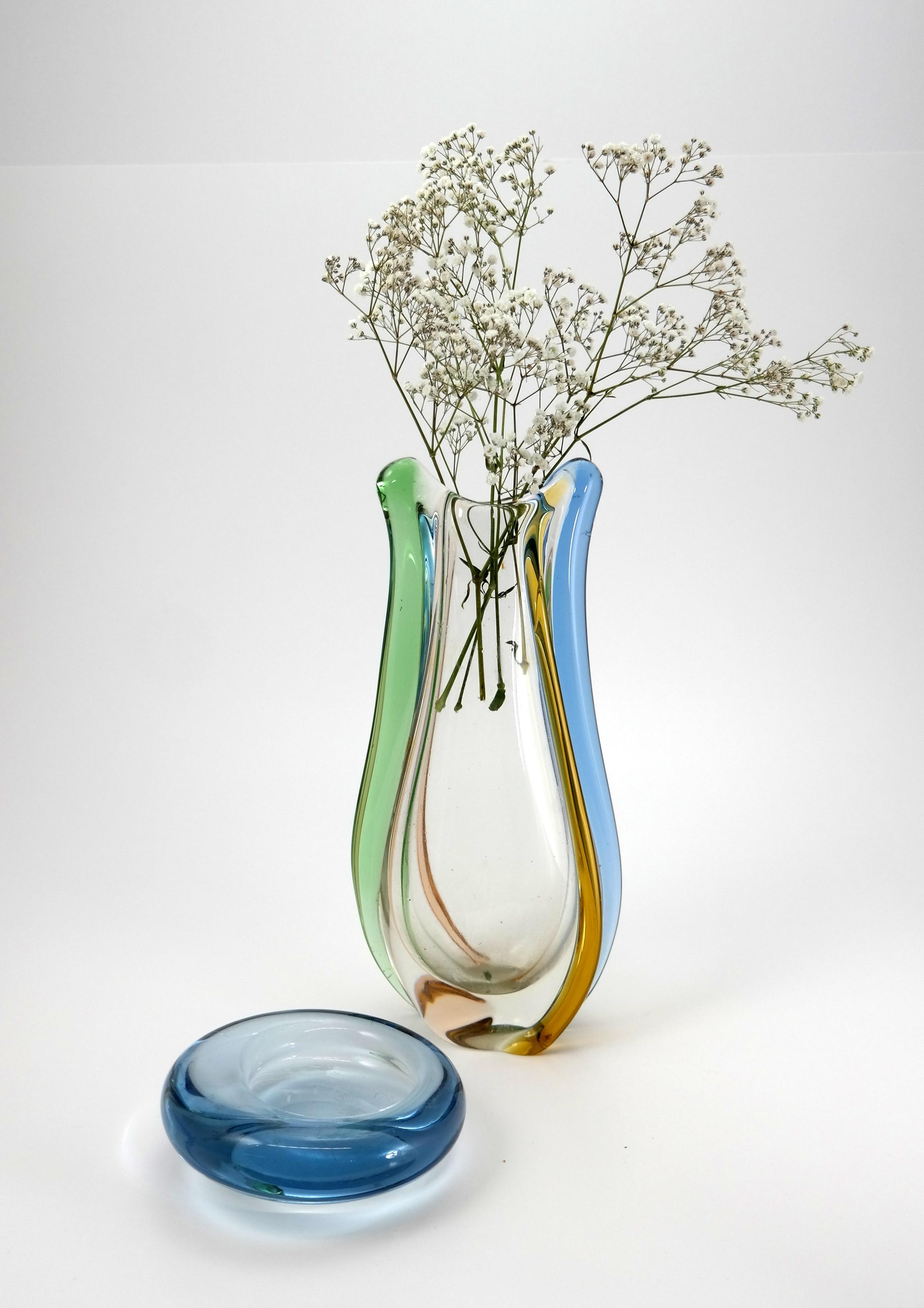 Vase Rhapsody tchèque par František Zemek pour Mstisov Glass Factory, années 1960.