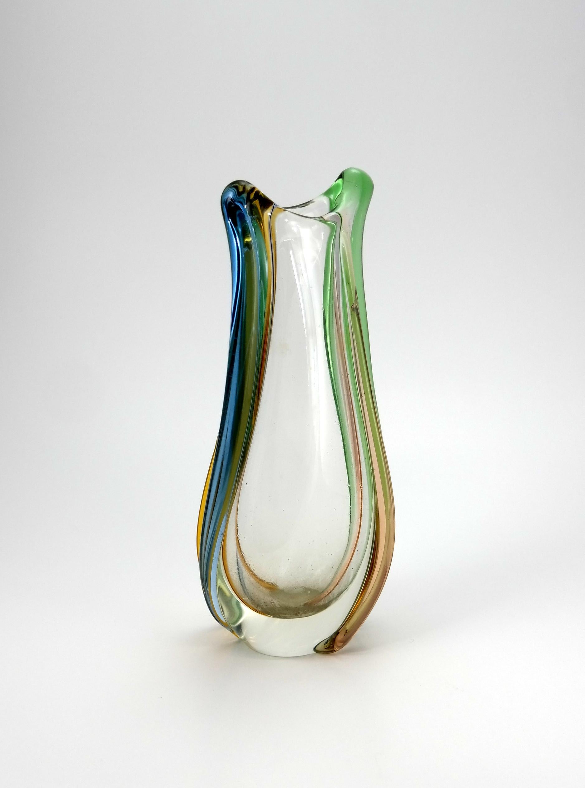 Mid-Century Modern Vase Rhapsody tchèque par František Zemek pour Mstisov Glass Factory, années 1960
