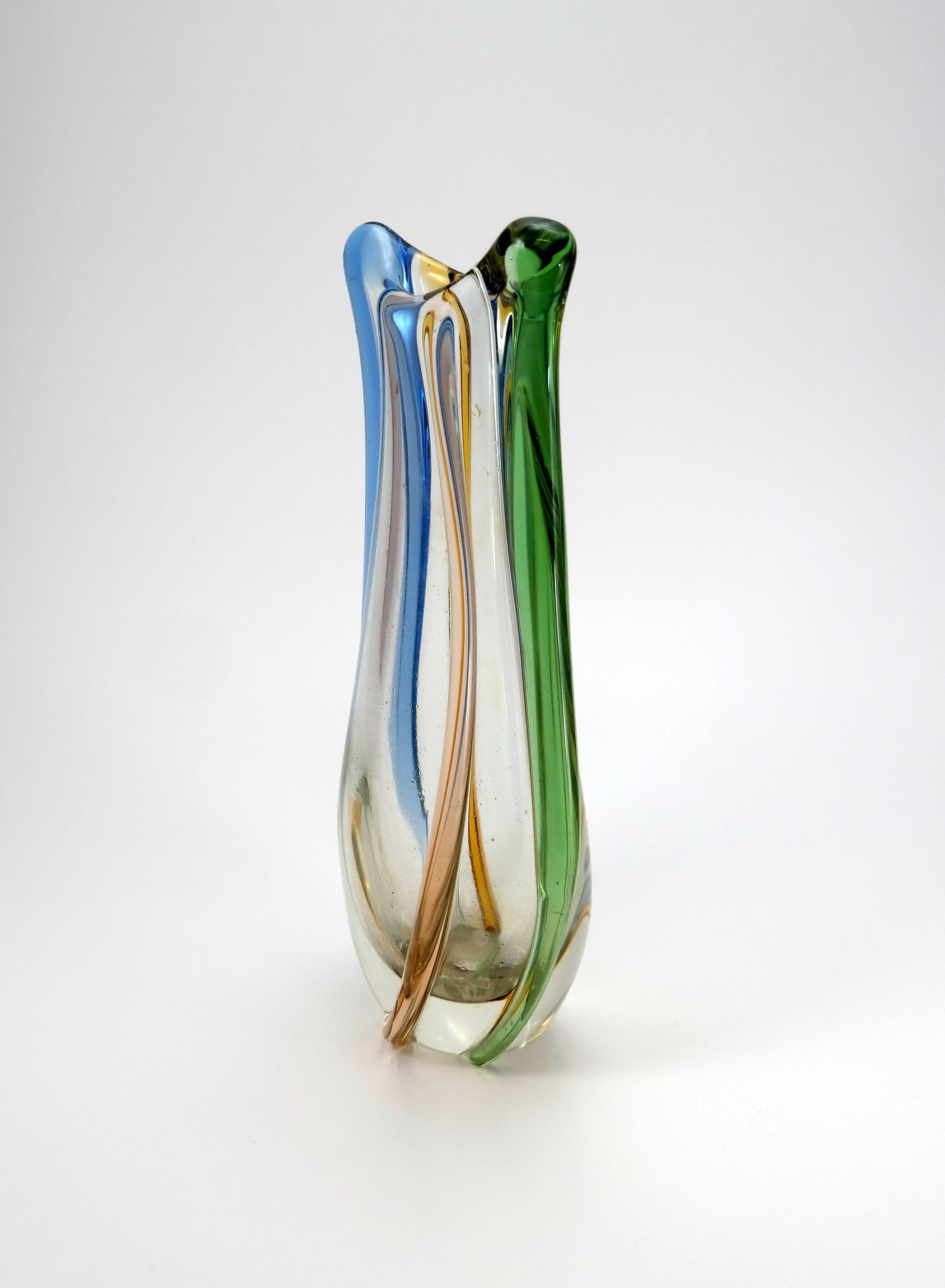 Milieu du XXe siècle Vase Rhapsody tchèque par František Zemek pour Mstisov Glass Factory, années 1960