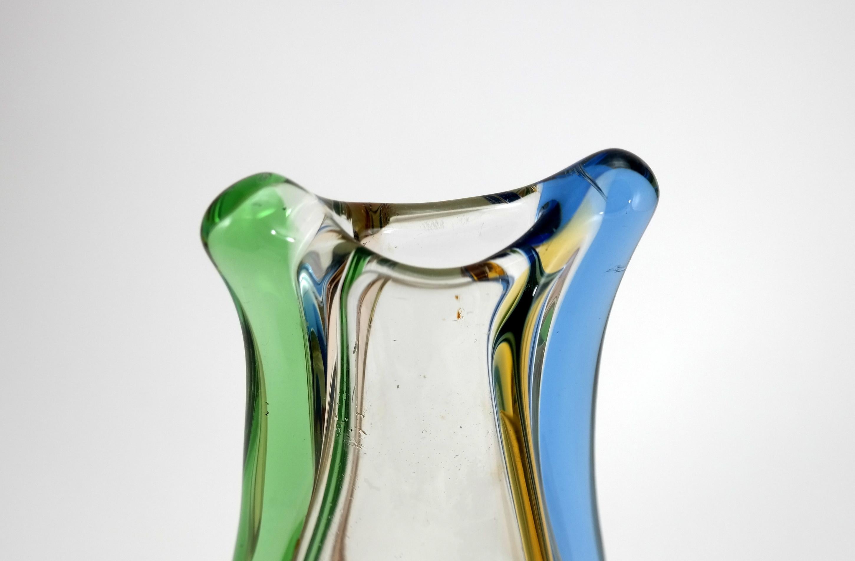 Verre brun Vase Rhapsody tchèque par František Zemek pour Mstisov Glass Factory, années 1960