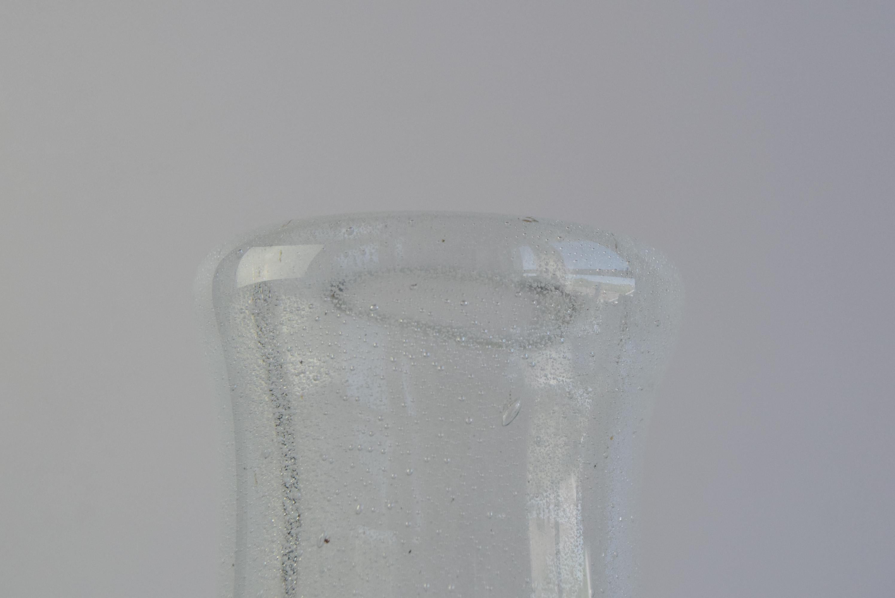 Czech Sommerso Art Glass Vase in Blue and Green For Sale 3