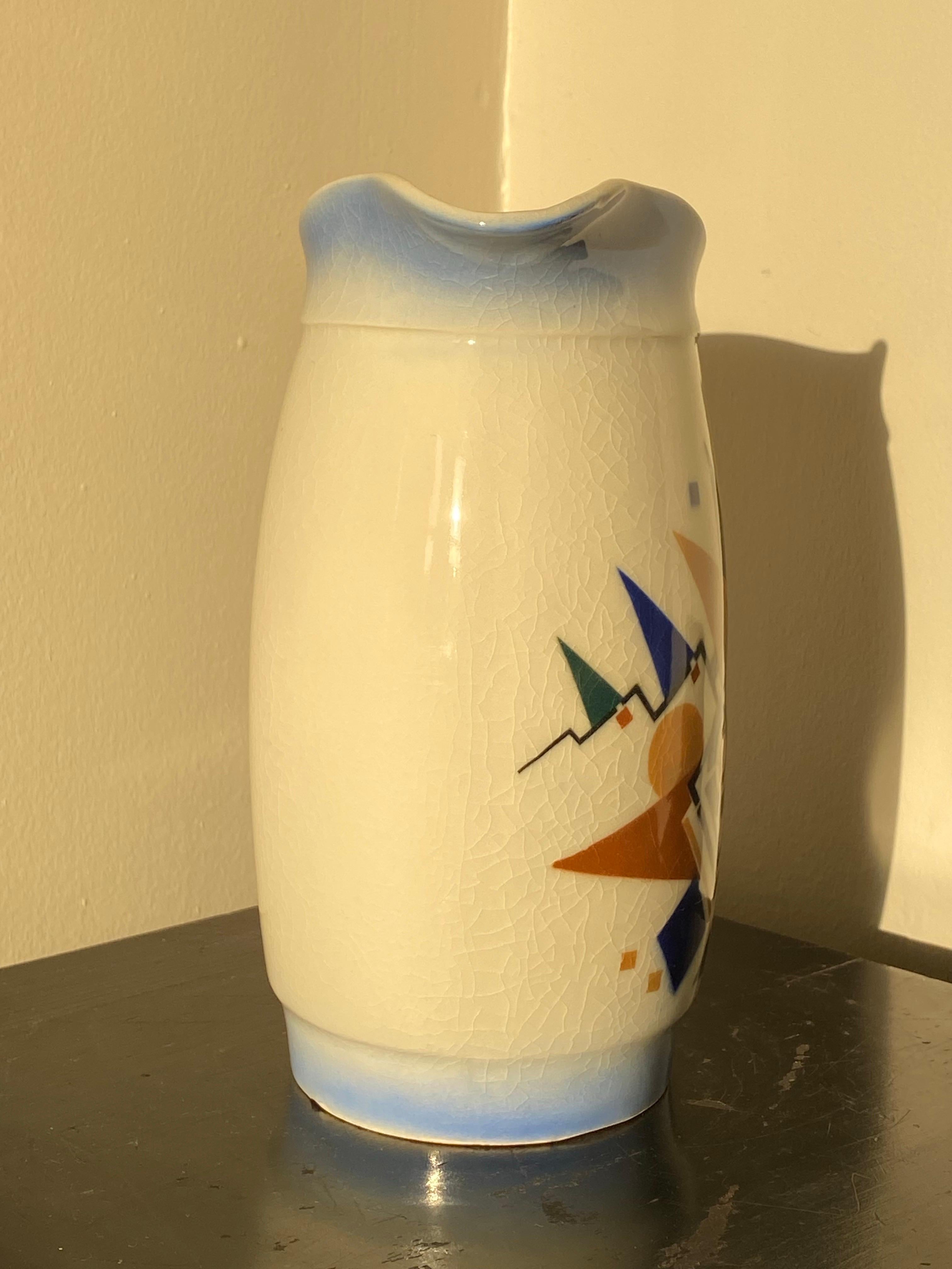 Cuit Pichet tchèque Spritzdekor en céramique cubiste à la manière de Kandinsky en vente