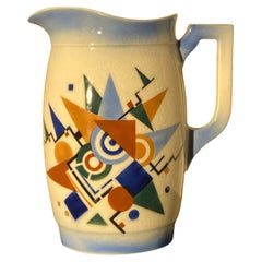 Jarra checa de cerámica cubista Spritzdekor a la manera de Kandinsky