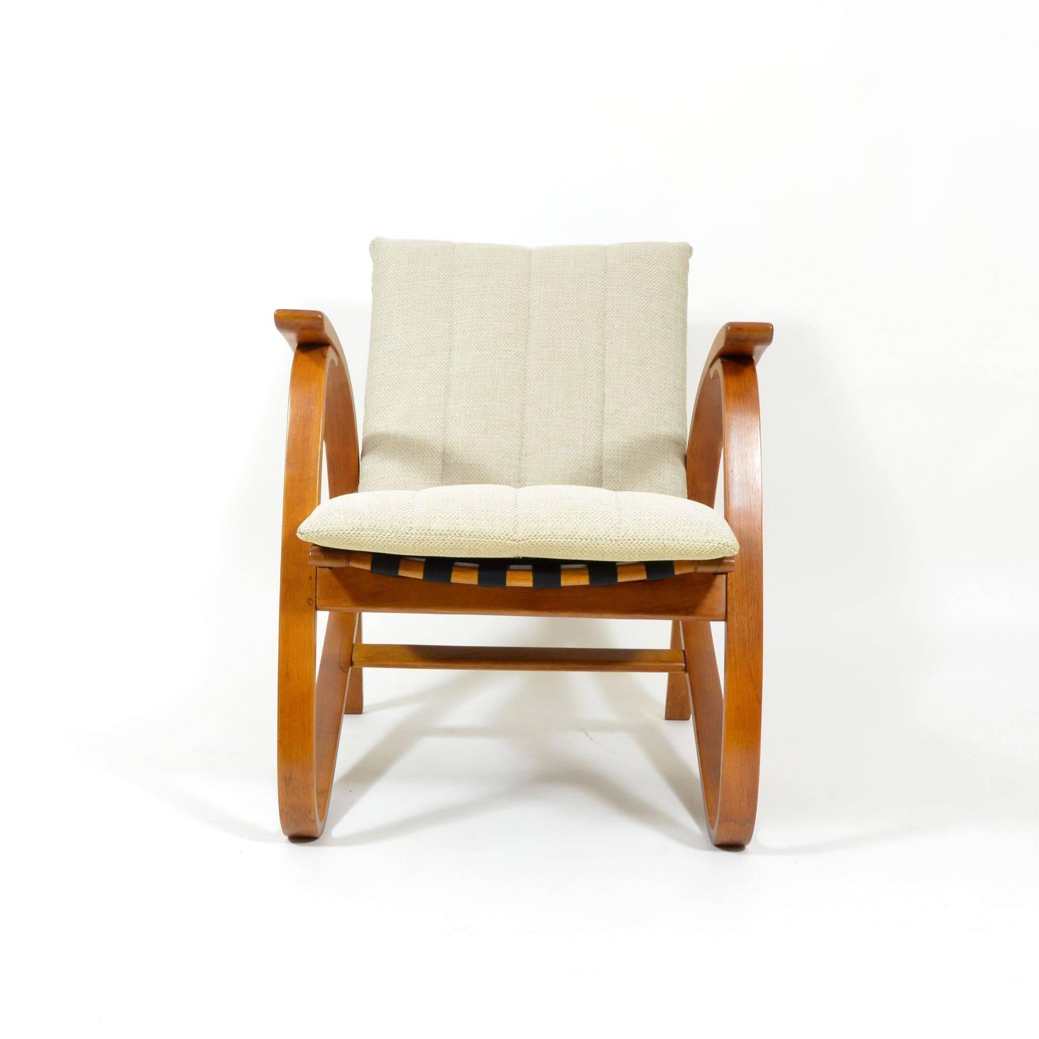 Mid-Century Modern Czech Strap Armchair by Jan Vaněk, 1930s For Sale