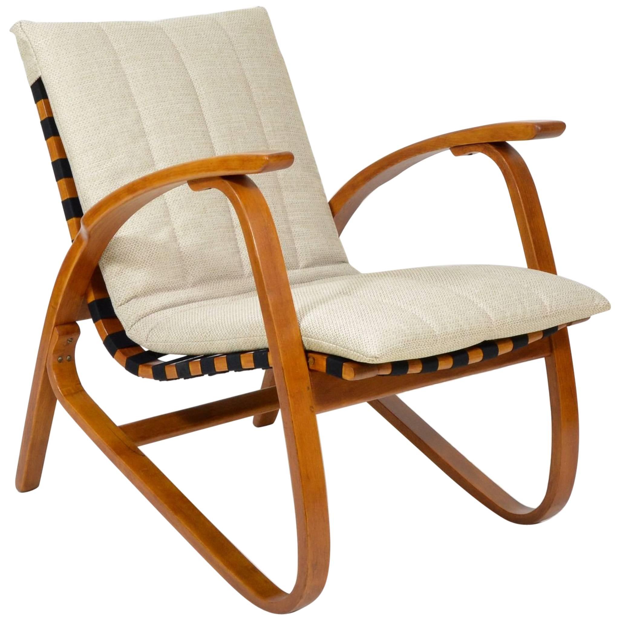 Czech Strap Armchair by Jan Vaněk, 1930s For Sale