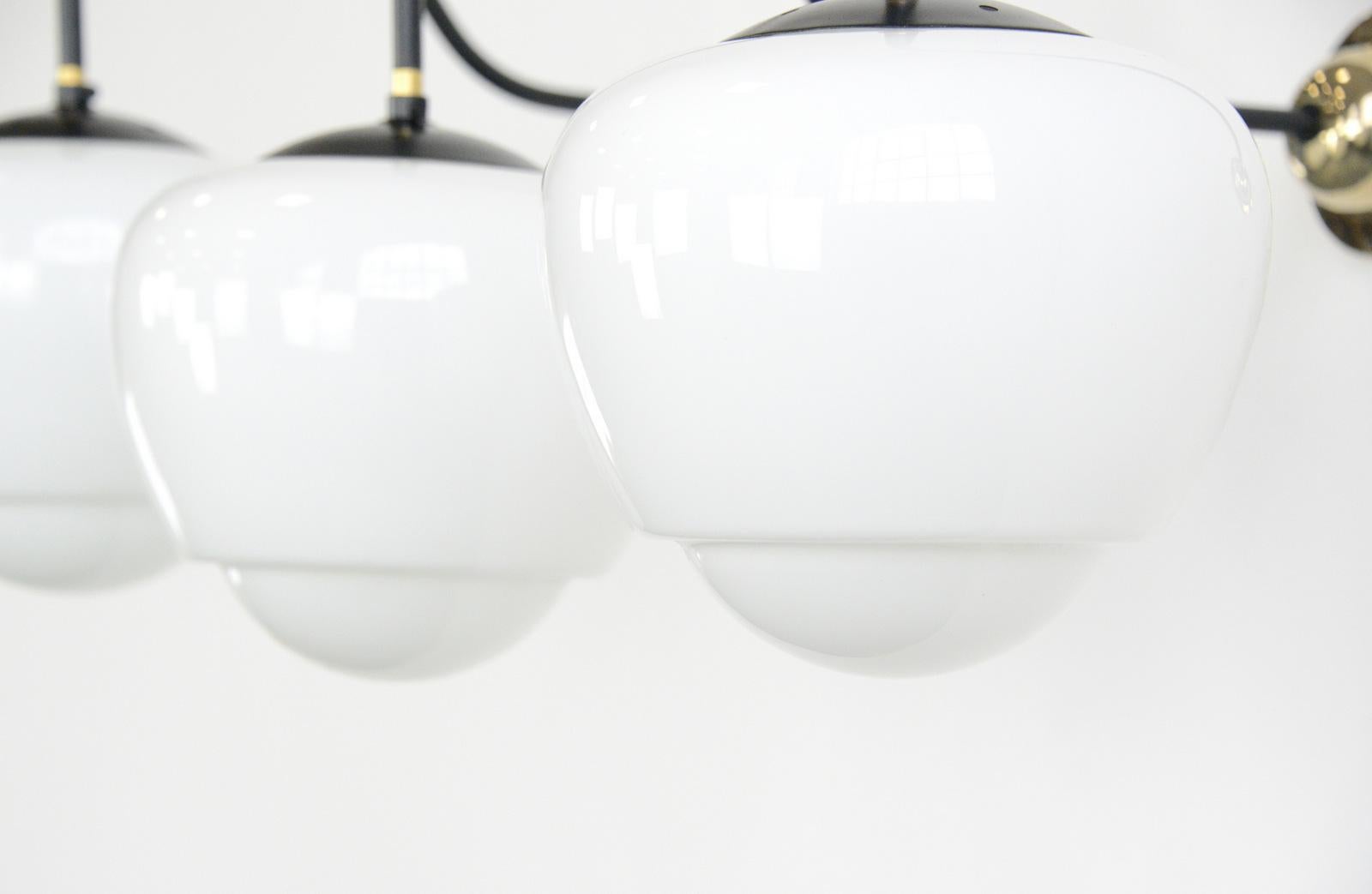 Czech Teardrop Opaline Wall Lights, circa 1940s 3