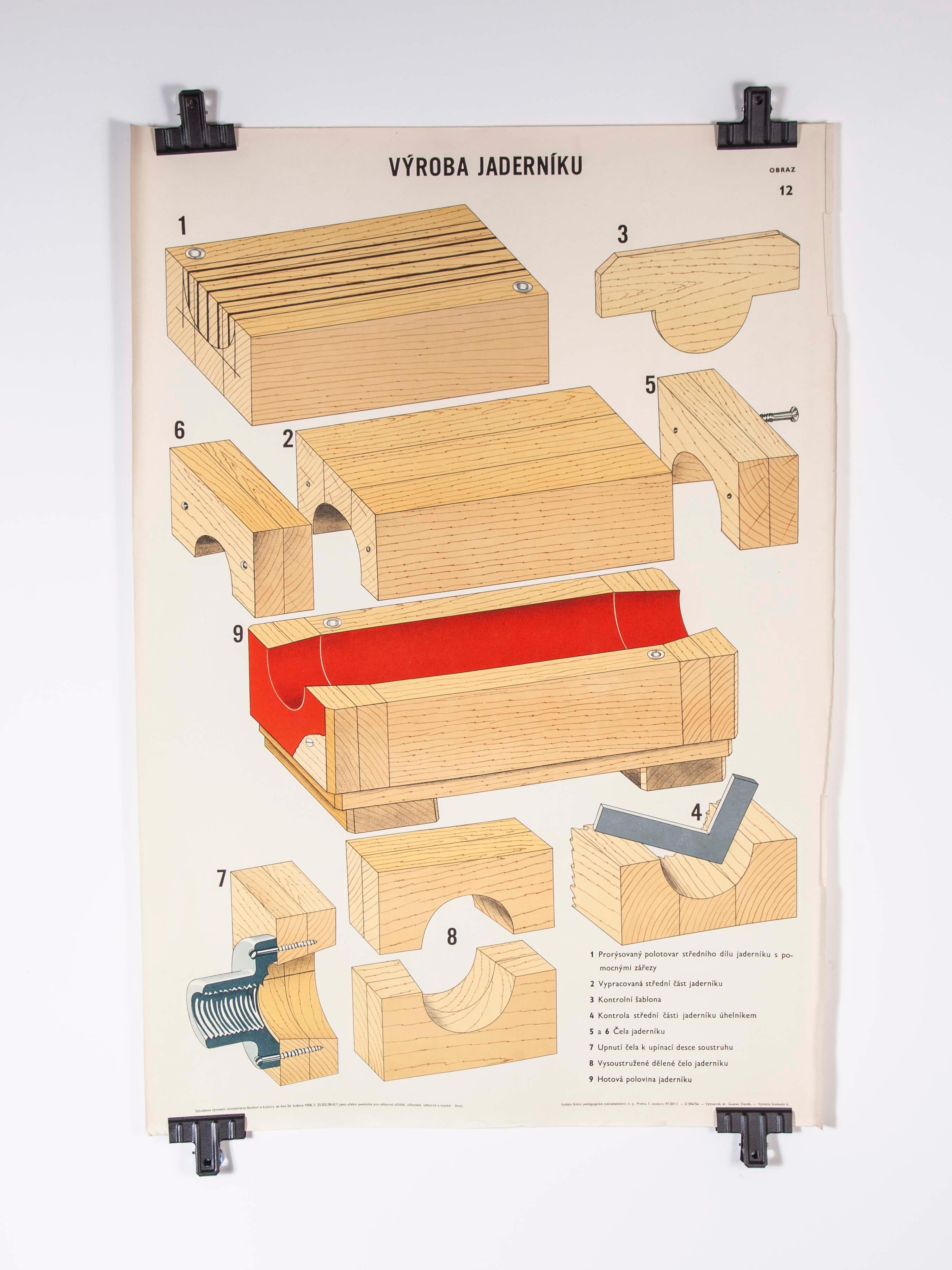 Czech technical industrial drawing – foundry mould engineering poster – 11

Sourced from an old engineering workshop in the Czech Republic, an amazing series of technical Industrial drawings explaining the process of sand casting and creating the