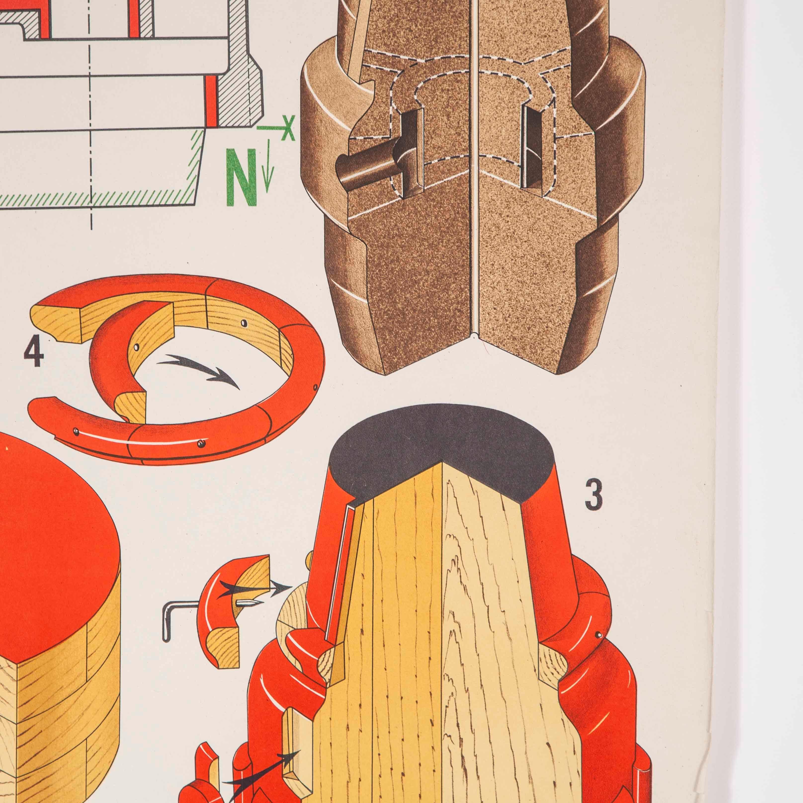 Czech Technical Industrial Drawing, Foundry Mould Engineering Poster, 13 For Sale 1