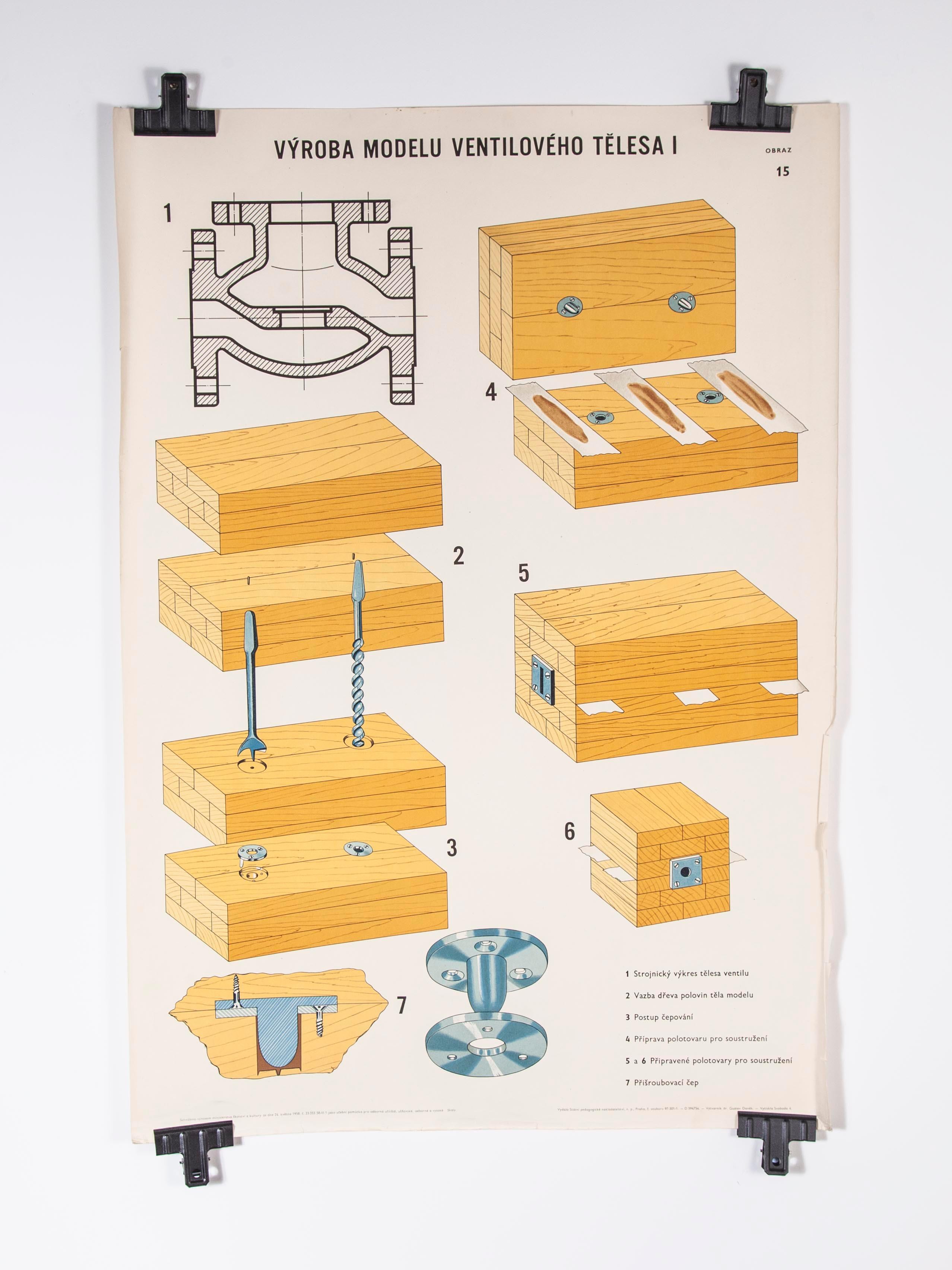 Czech technical Industrial drawing – foundry mould engineering poster – 14

Sourced from an old engineering workshop in the Czech Republic, an amazing series of technical Industrial drawings explaining the process of sand casting and creating the