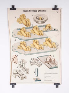 Czech Technical Industrial Drawing, Foundry Mould Engineering Poster, 15