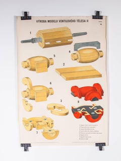 Czech Technical Industrial Drawing, Foundry Mould Engineering Poster, 16