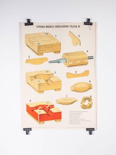 Czech Technical Industrial Drawing, Foundry Mould Engineering Poster, 17