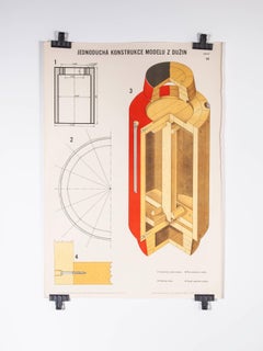 Czech Technical Industrial Drawing, Foundry Mould Engineering Poster, 19