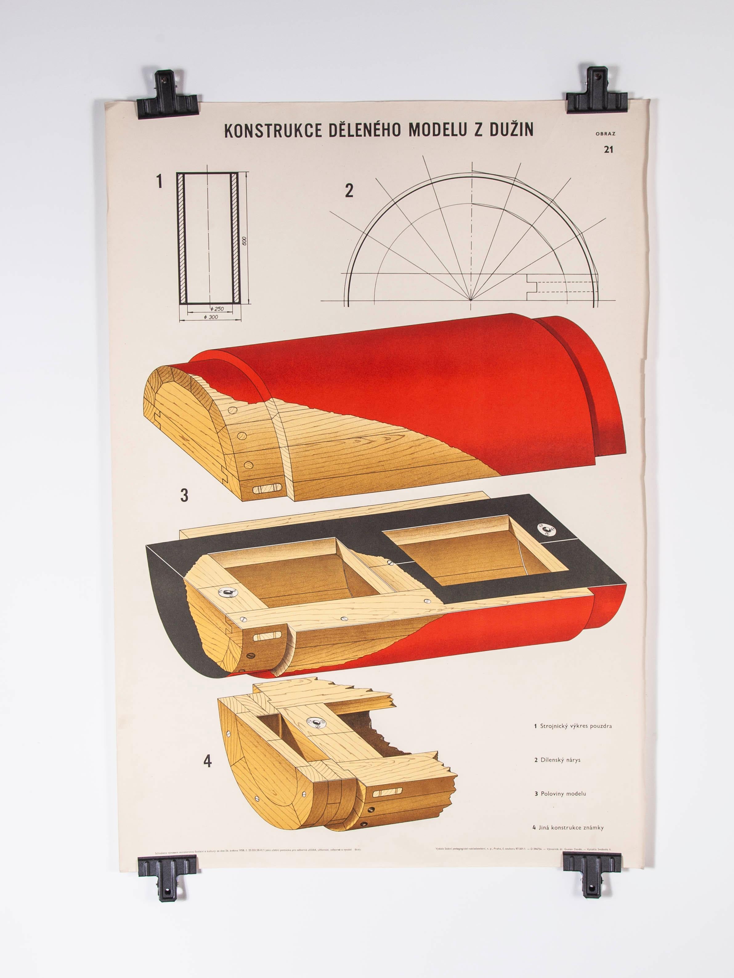 Czech technical industrial drawing – foundry mould engineering poster – 21

Sourced from an old engineering workshop in the Czech Republic, an amazing series of technical industrial drawings explaining the process of sand casting and creating the