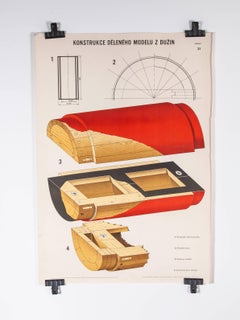 Czech Technical Industrial Drawing, Foundry Mould Engineering Poster, 21