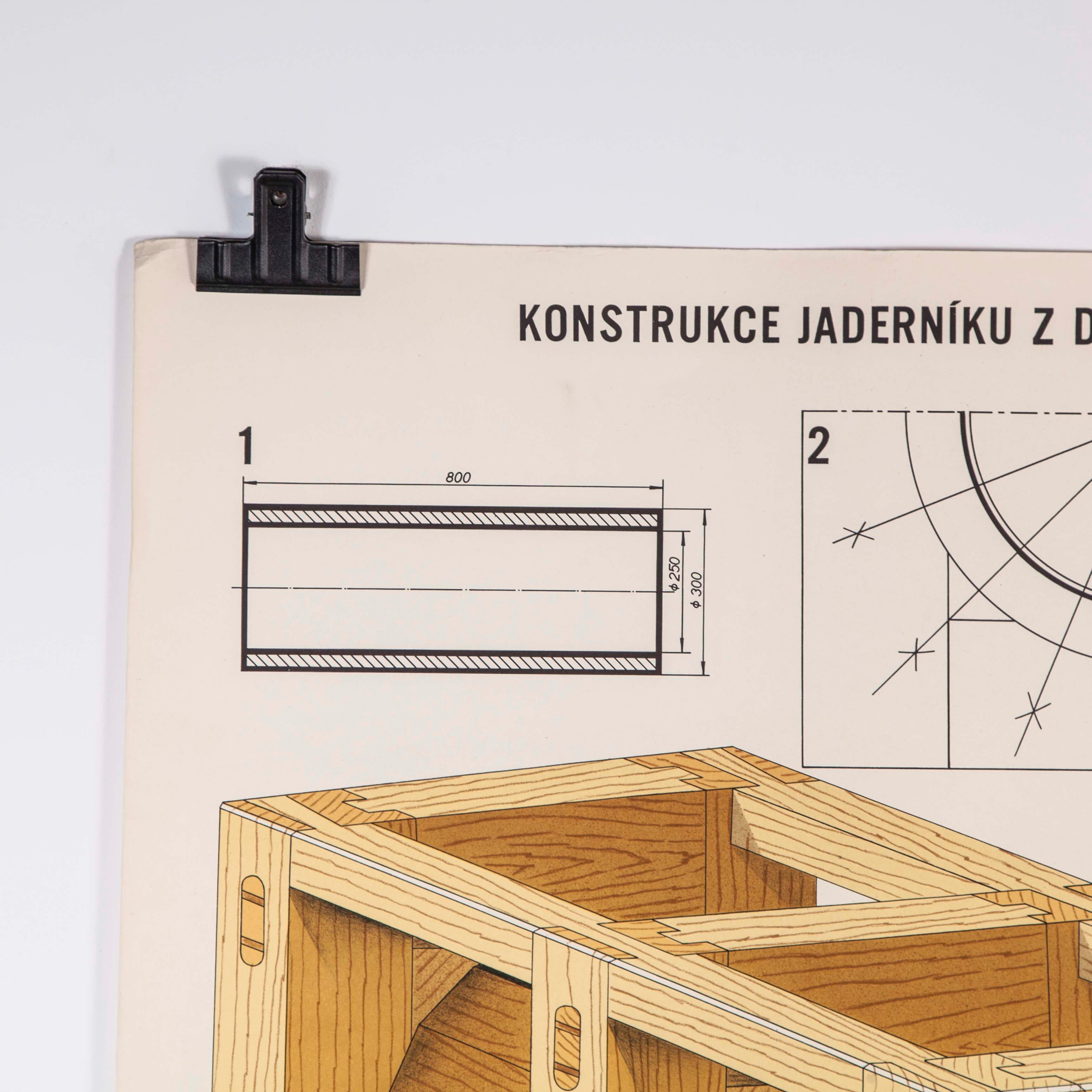 Paper Czech Technical Industrial Drawing, Foundry Mould Engineering Poster, 22 For Sale