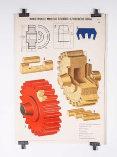 Czech Technical Industrial Drawing, Foundry Mould Engineering Poster, 24