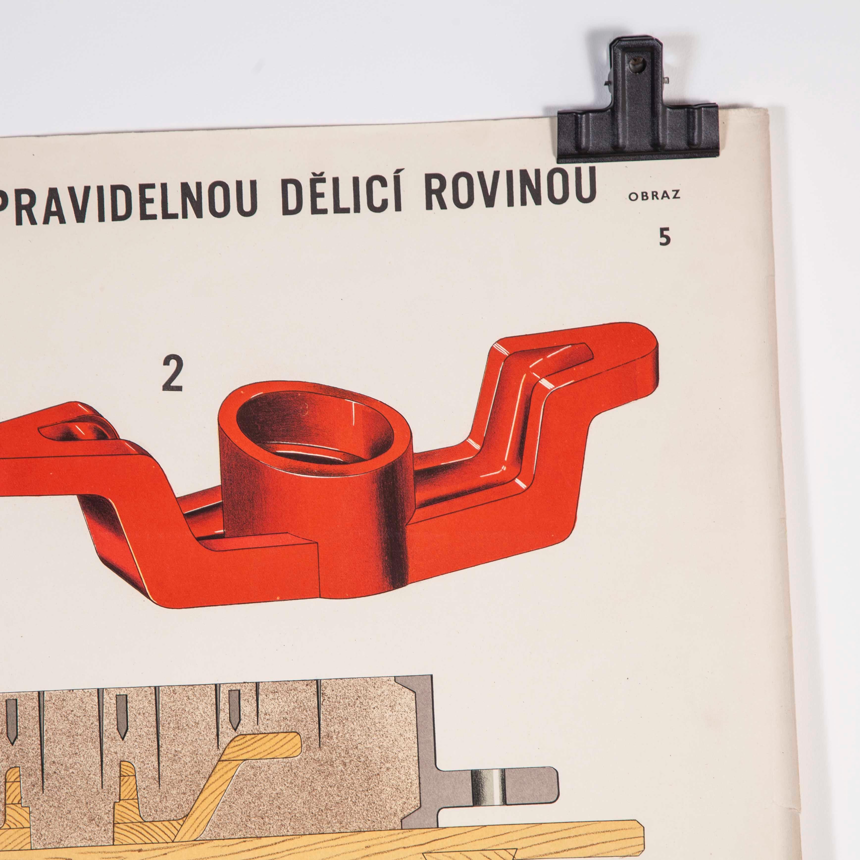 Czech Technical Industrial Drawing, Foundry Mould Engineering Poster, 25 For Sale 1