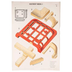 Vintage Czech Technical Industrial Drawing, Foundry Mould Engineering Poster, 27