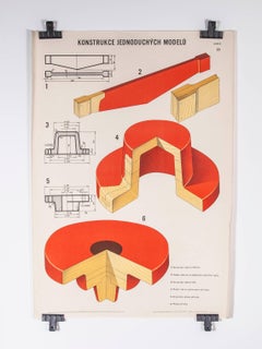 Czech Technical Industrial Drawing, Foundry Mould Engineering Poster, 31