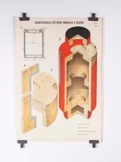 Czech Technical Industrial Drawing, Foundry Mould Engineering Poster, 32