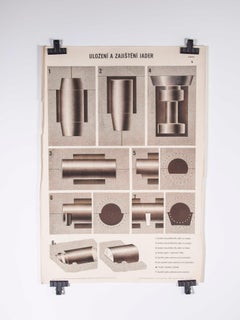 Czech Technical Industrial Drawing, Foundry Mould Engineering Poster, 5