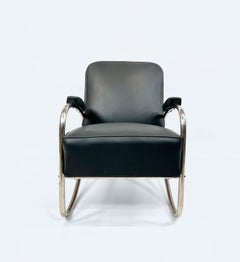 Czech Tubular Steel Lounge Chair Similiar to Model KS 45 by Anton Lorenz, 1930s