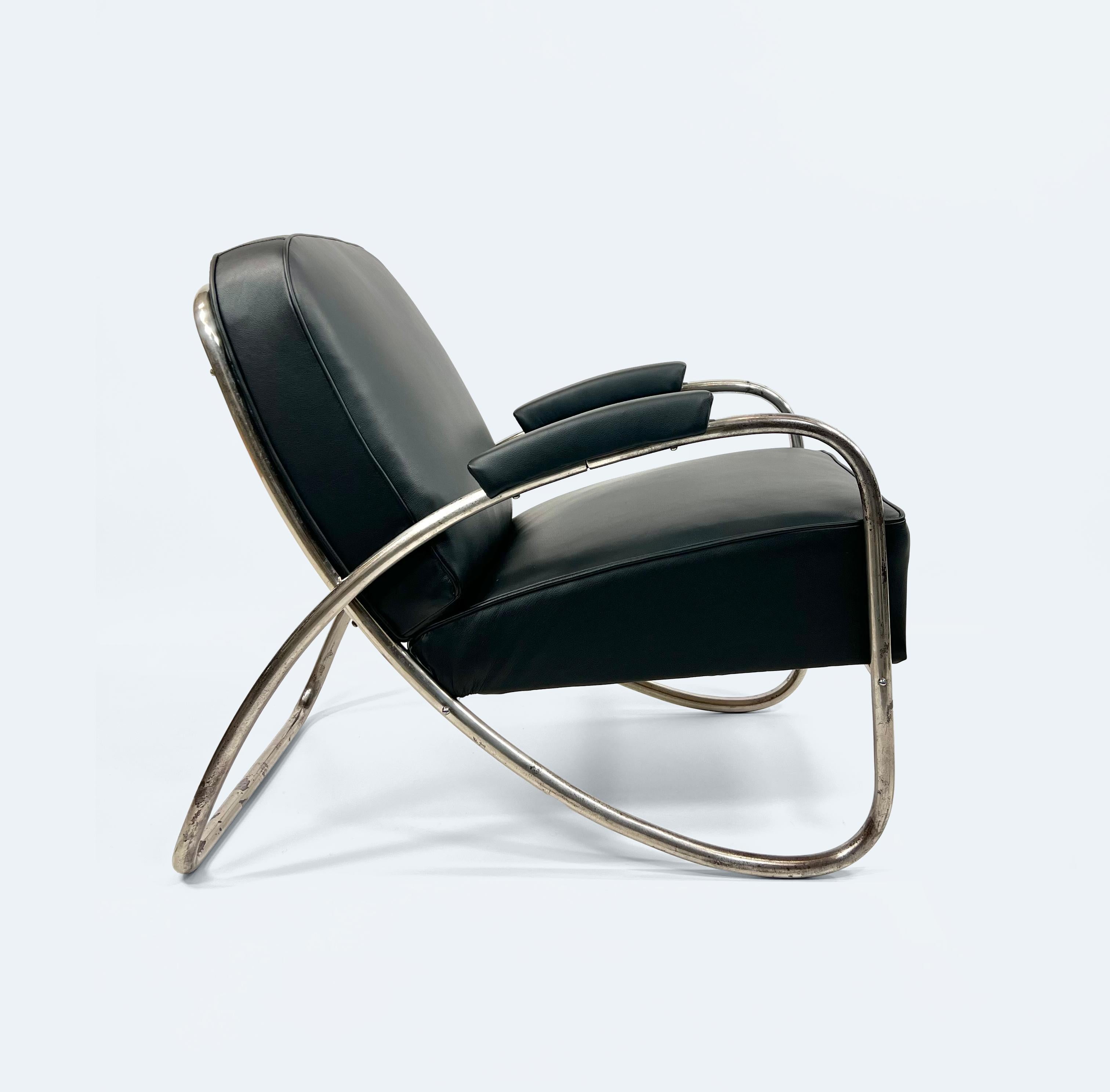 Bauhaus Chaise longue tchèque inconnue du modèle KS 45 d'Anton Lorenz, années 1930 en vente