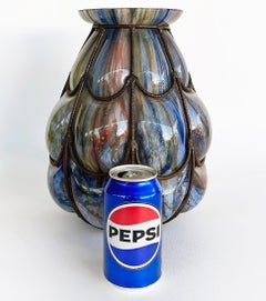 Vase à cage en verre soufflé tchèque Wilhelm Kralik Sohn années 1920
