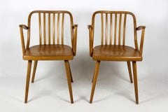 Czech Wooden Armchairs by Antonin Suman for Ton, 1960s, Set of Two