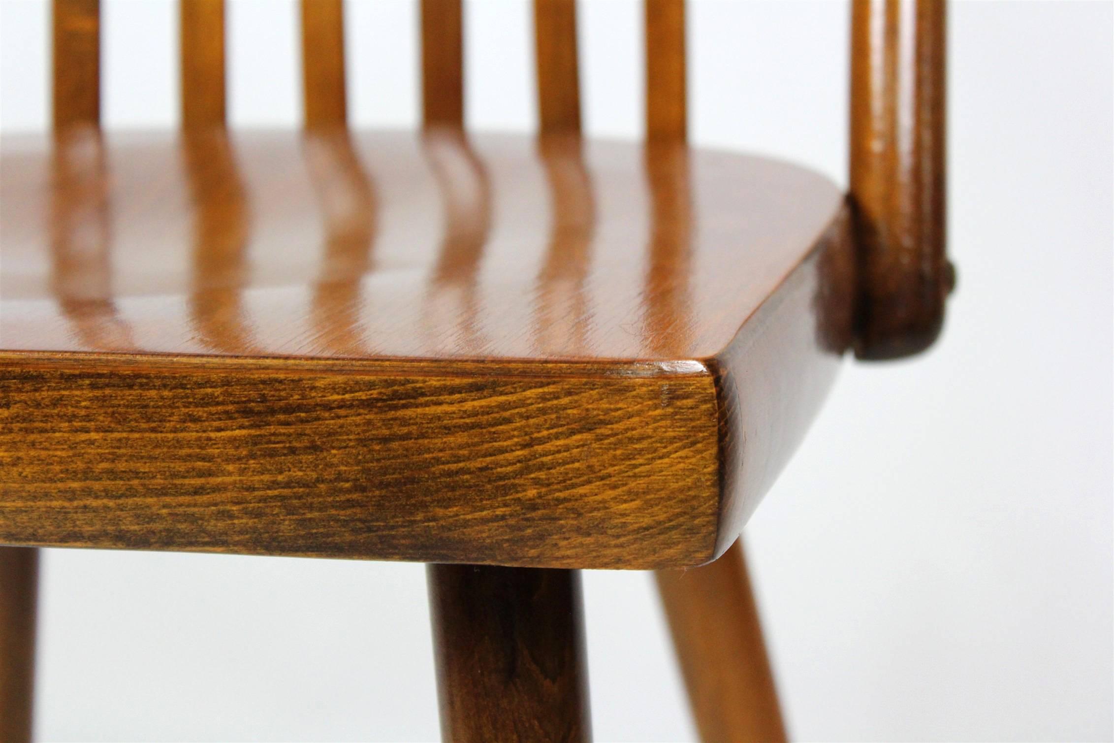 20th Century Czech Wooden Chairs by Antonin Suman for TON, 1960s, Set of Four
