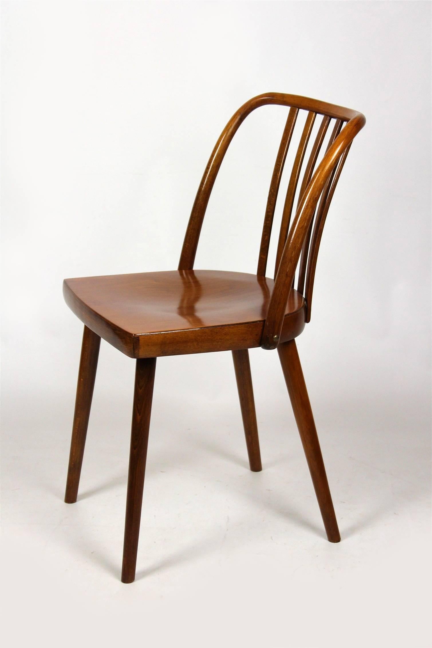 Czech Wooden Chairs by Antonin Suman for TON, 1960s, Set of Four 1