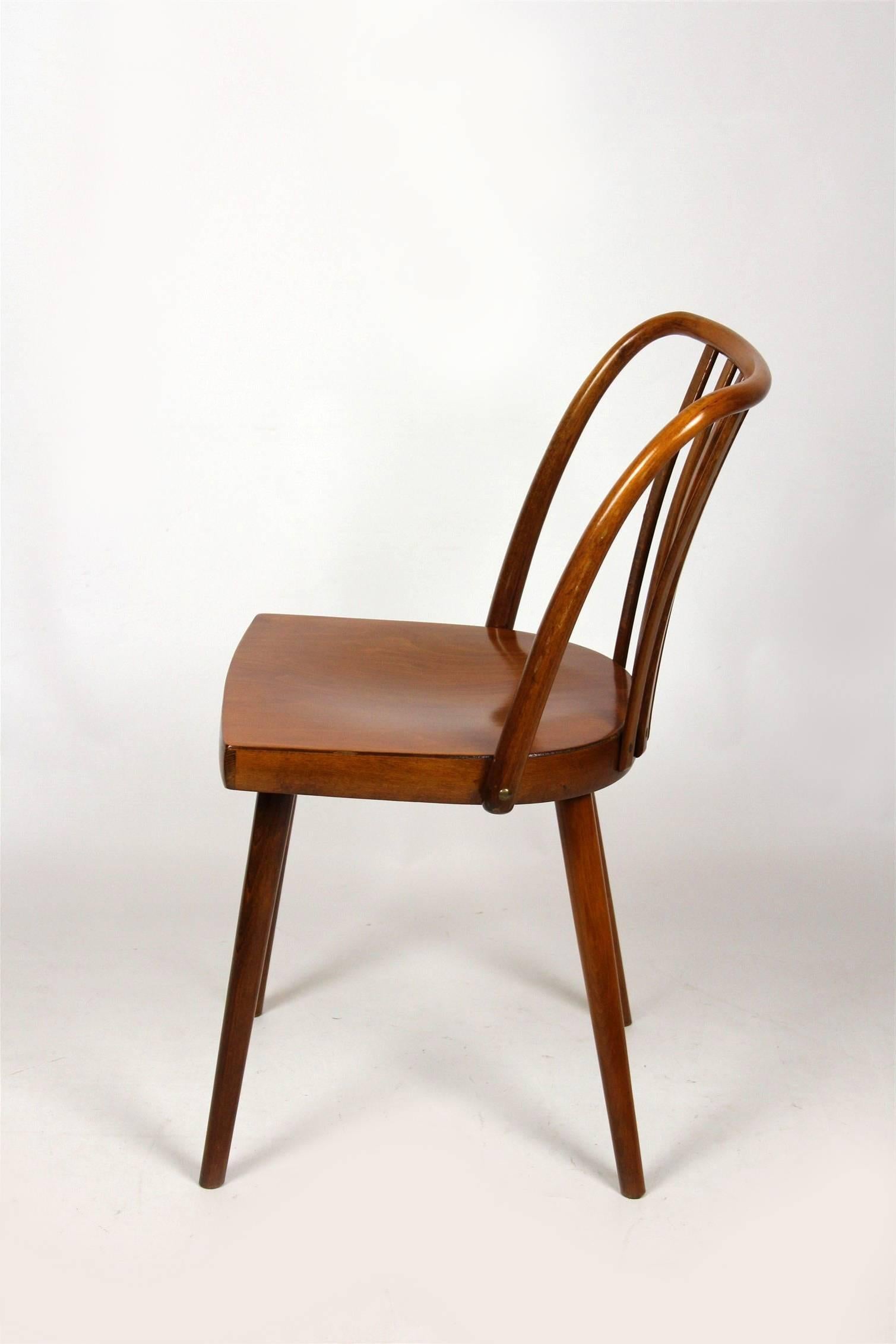 Czech Wooden Chairs by Antonin Suman for TON, 1960s, Set of Four 2