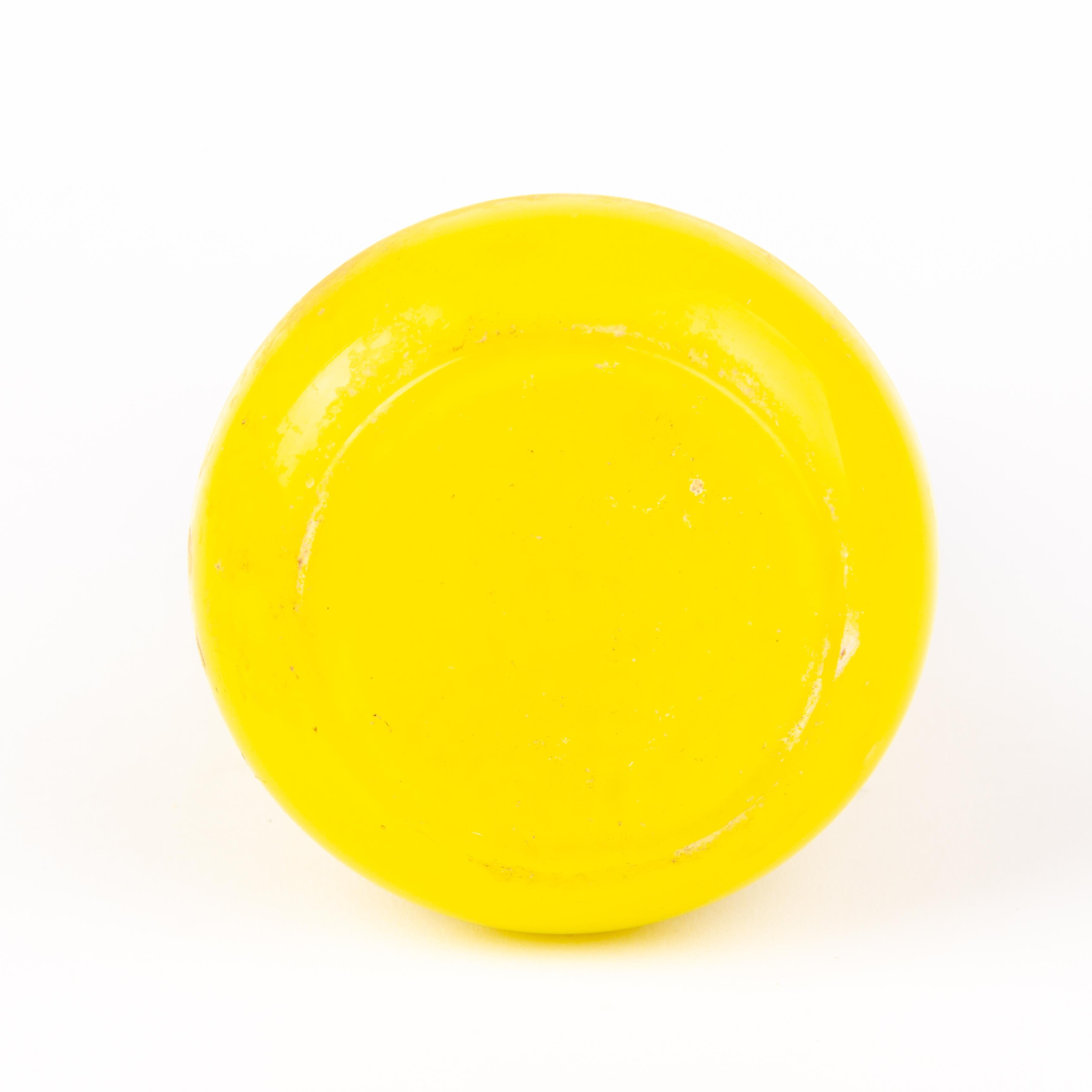 Czech Yellow Bohemian Opaline Glass Art Deco Shaker  1