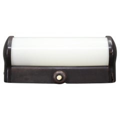 Czechoslovak Art Deco Bakelite Tubular Wall Light with Milk Glass, 1940s