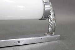 Czechoslovak Bauhaus Art Deco Chrome Tubular Wall Light with Milk Glass