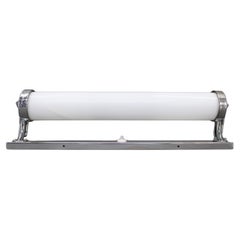 Czechoslovak Bauhaus Art Deco Chrome Tubular Wall Light with Milk Glass