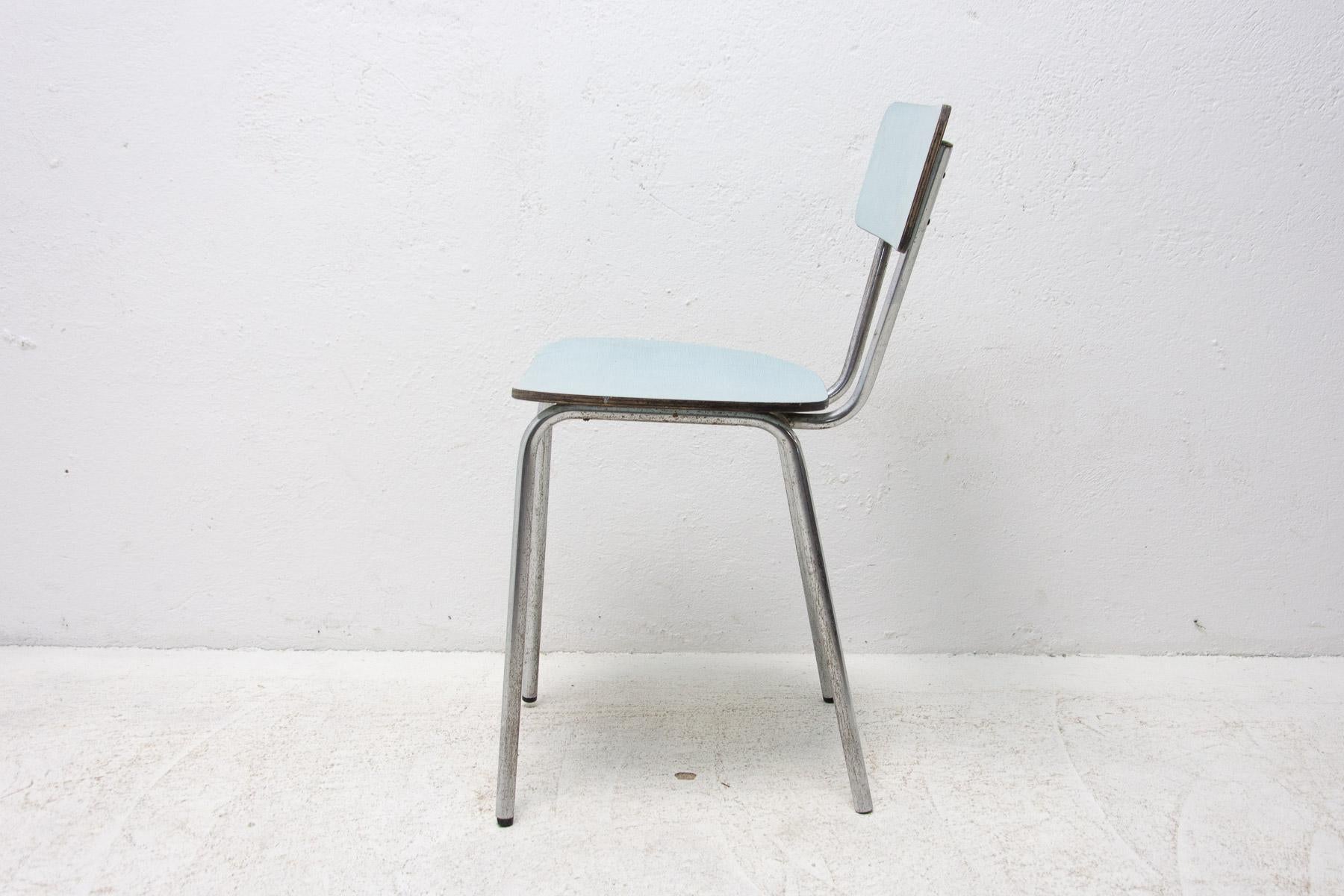 Mid-Century Modern Czechoslovak Colored Formica Cafe Chair, 1960's For Sale