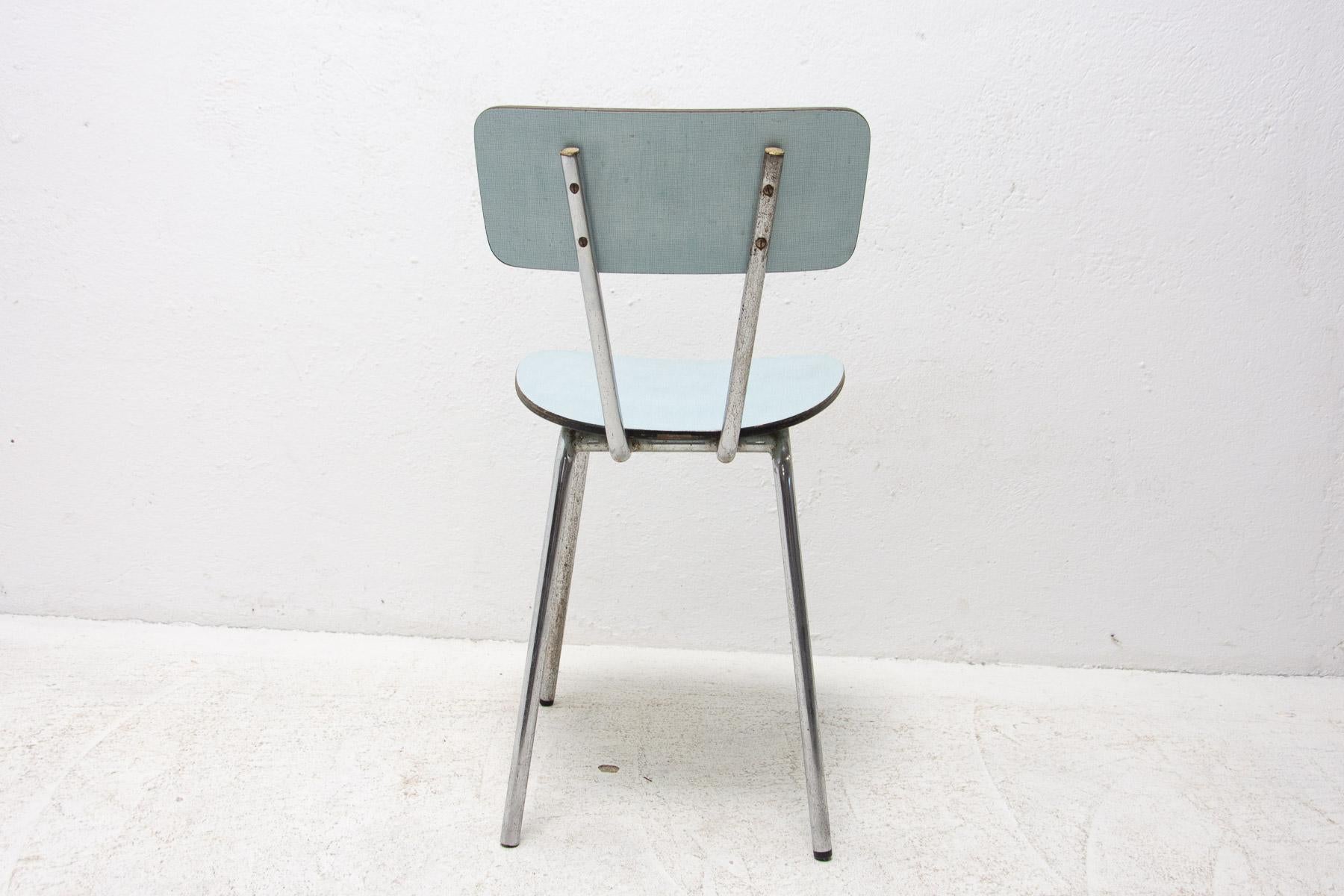 Czechoslovak Colored Formica Cafe Chair, 1960's In Good Condition For Sale In Prague 8, CZ