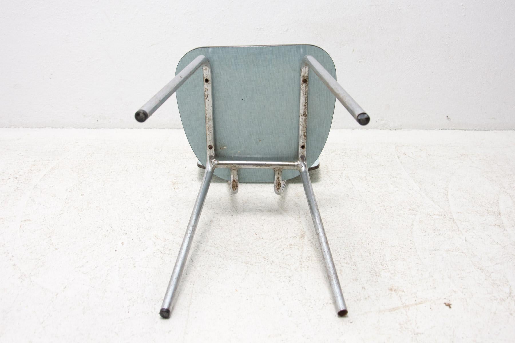 Chrome Czechoslovak Colored Formica Cafe Chair, 1960's For Sale