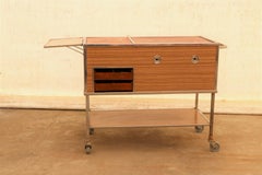 Czechoslovak Industrial Kitchen Serving Trolley on Wheels from the 1970s