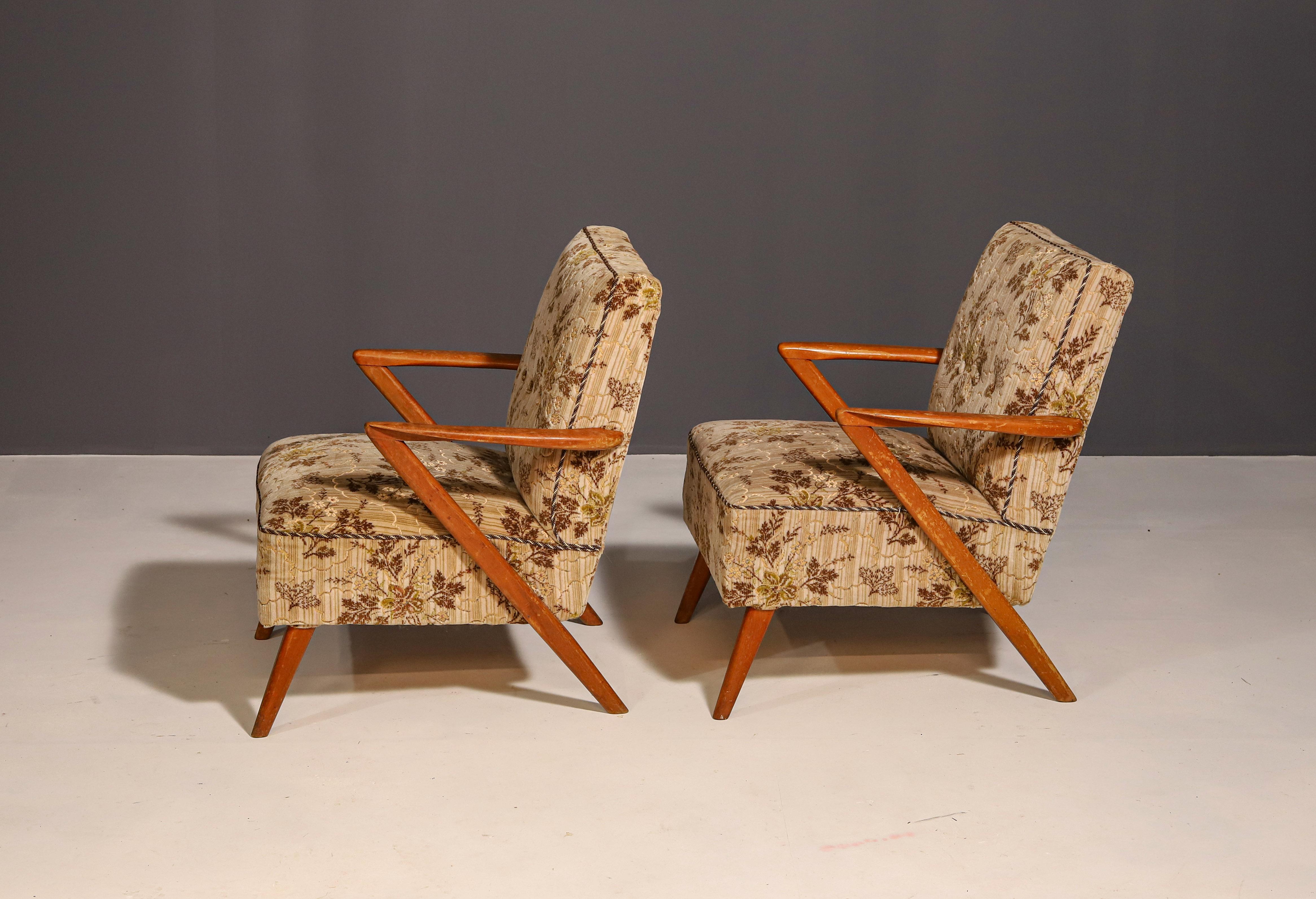 Tchèque Fauteuils tchécoslovaques du milieu du siècle, années 1960, ensemble de 2 en vente
