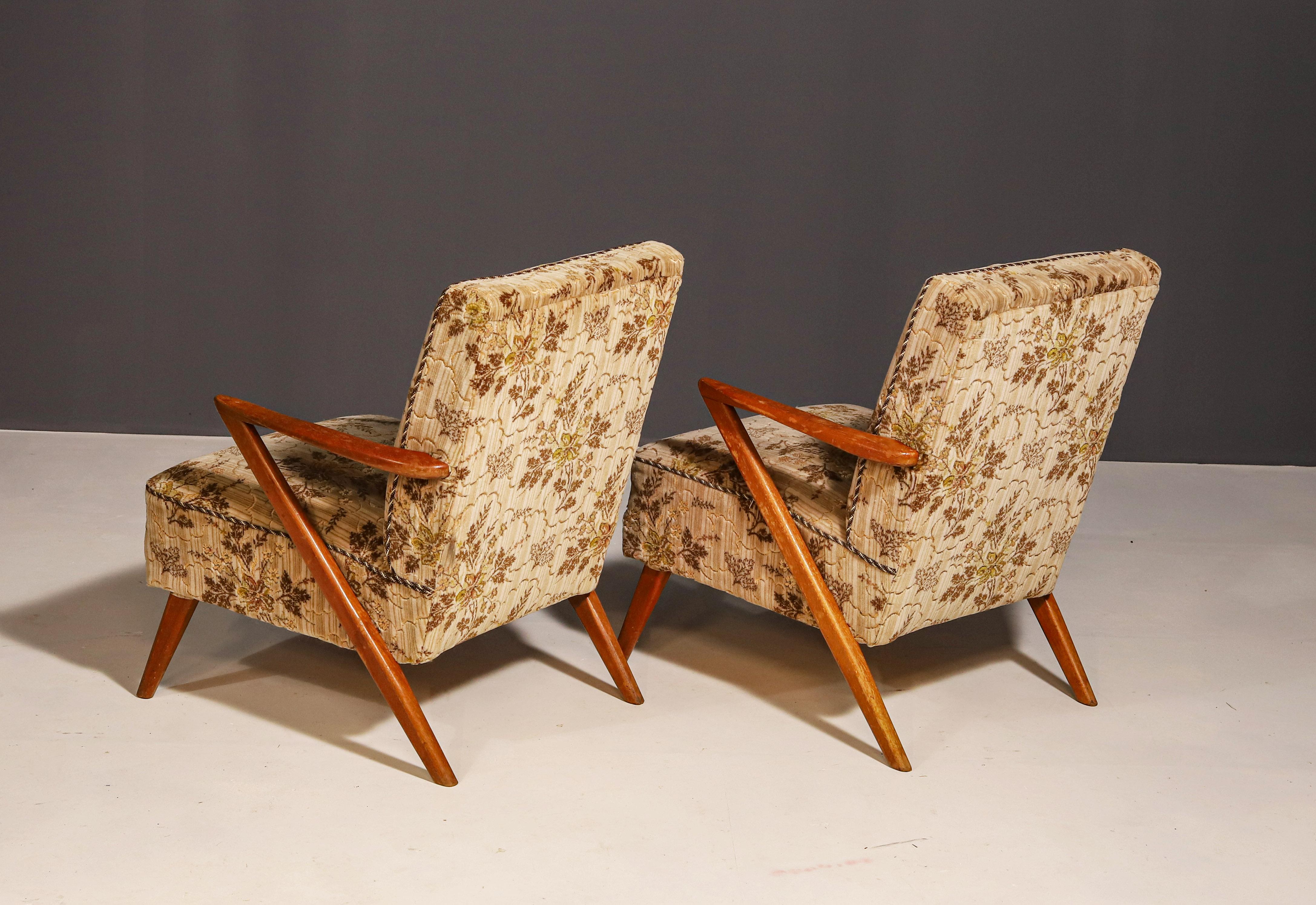 Fauteuils tchécoslovaques du milieu du siècle, années 1960, ensemble de 2 Bon état - En vente à Prague 8, CZ