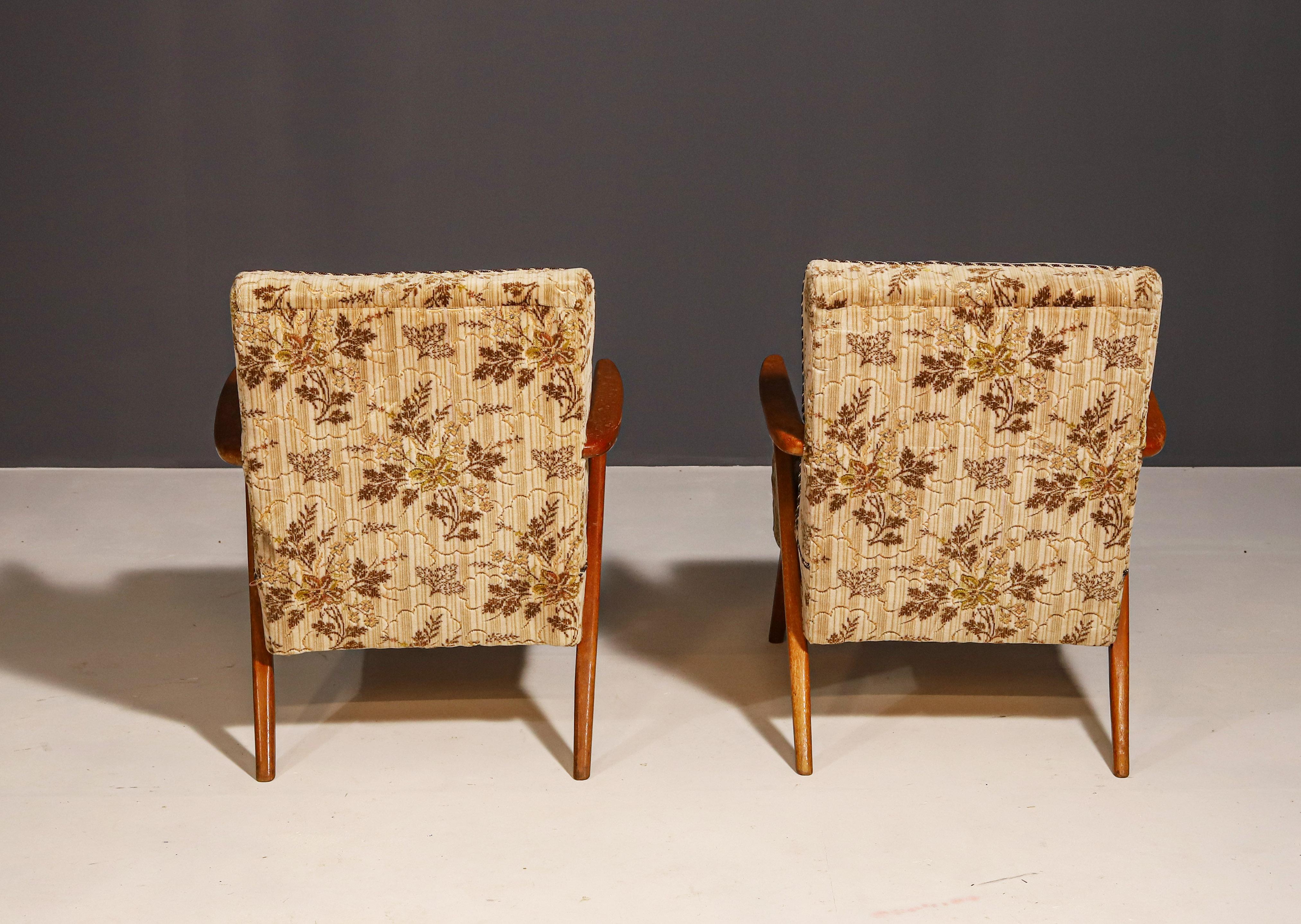 20ième siècle Fauteuils tchécoslovaques du milieu du siècle, années 1960, ensemble de 2 en vente