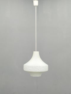 Czechoslovak Opaline Glass Pendant Light with Bubble Relief, 1970s